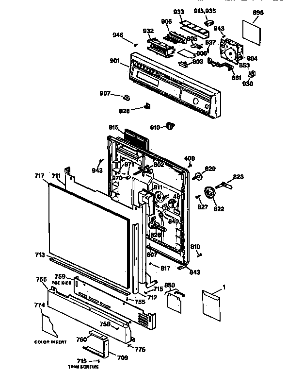 Escutcheon and door assembly