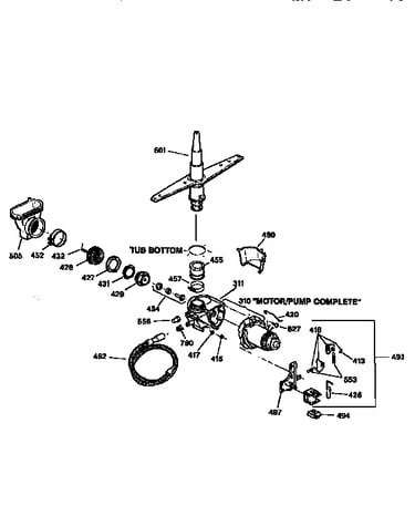 Motor pump mechanism&spray arm
