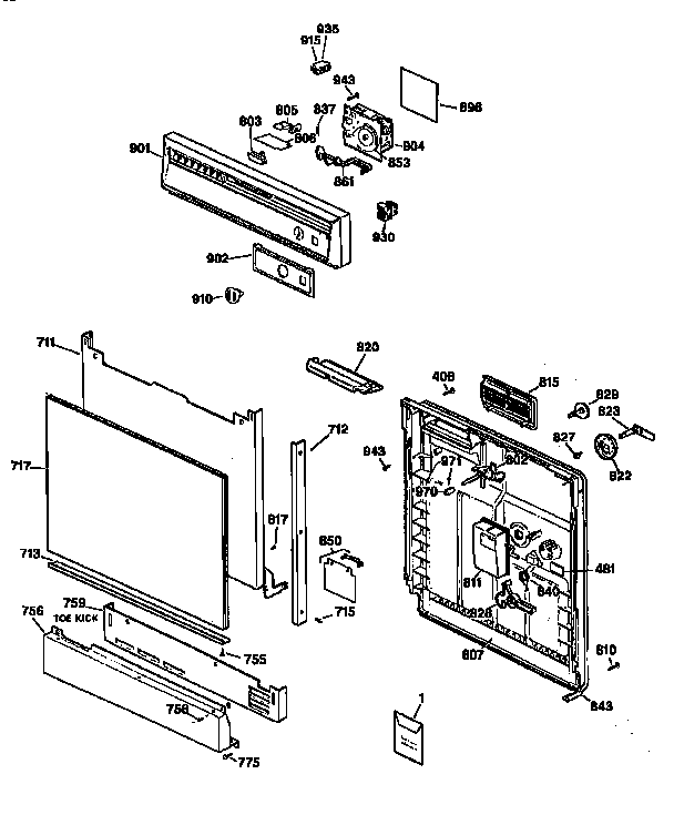 ESCUTCHEON AND DOOR ASSEMBLY