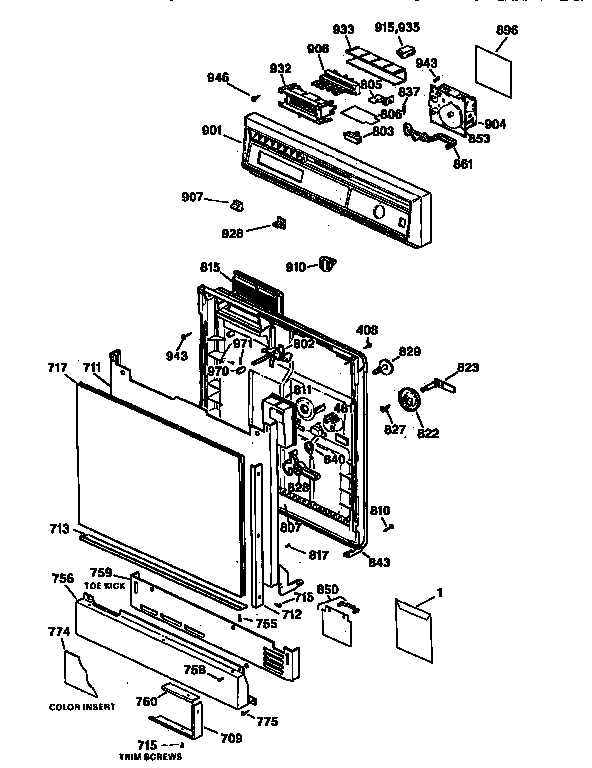 Escutcheon&door assembly
