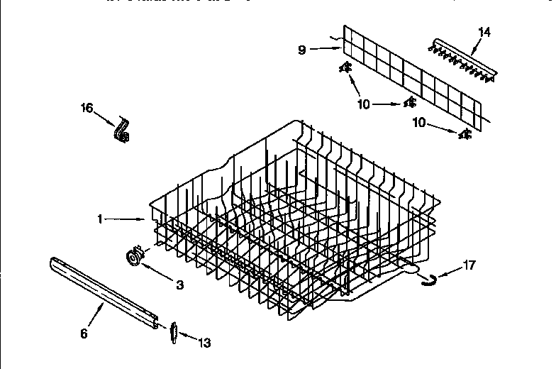 Upper rack and track