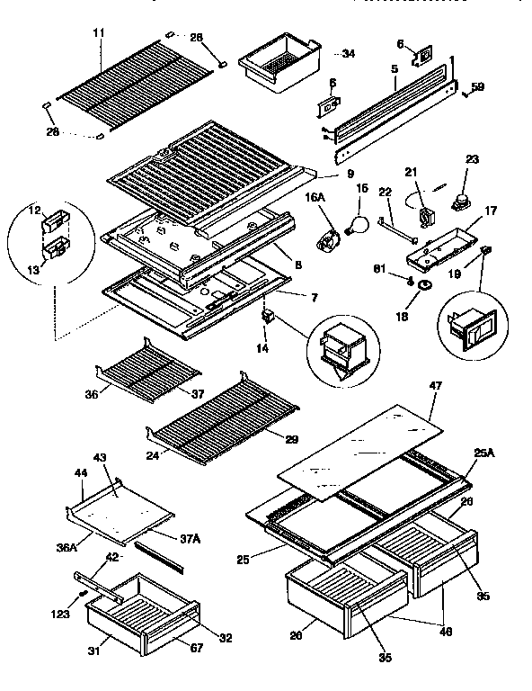 SHELVES AND ACCESSORIES