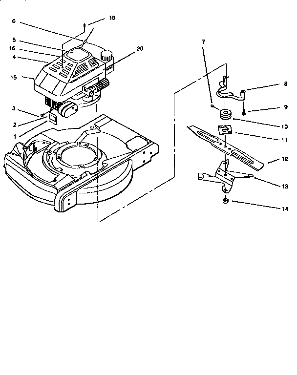 FUEL TANK AND BLADE ASSEMBLY