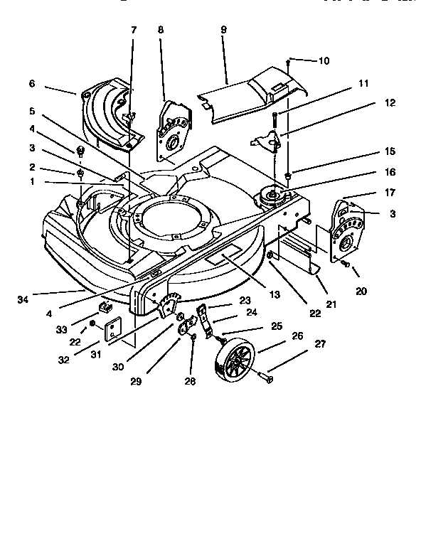 DECK AND WHEEL ASSEMBLY