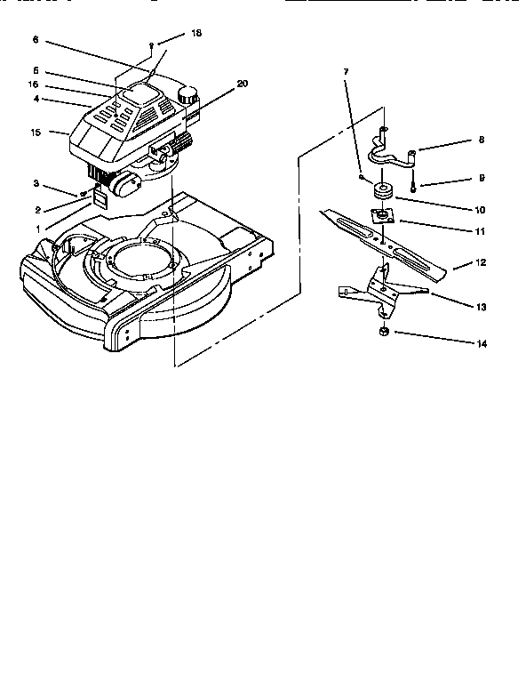 Fuel tank and blade assembly