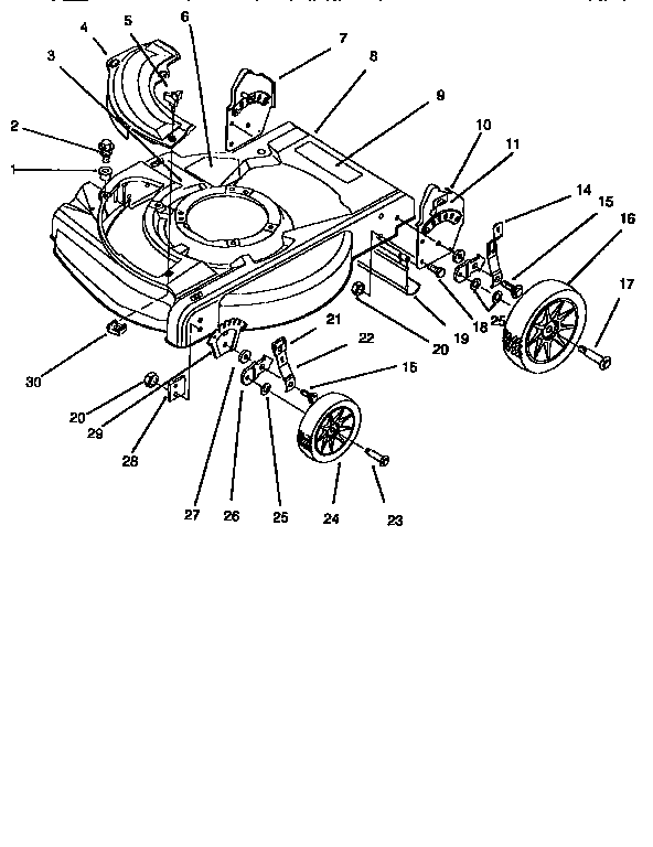Deck&wheel assembly (hand push)