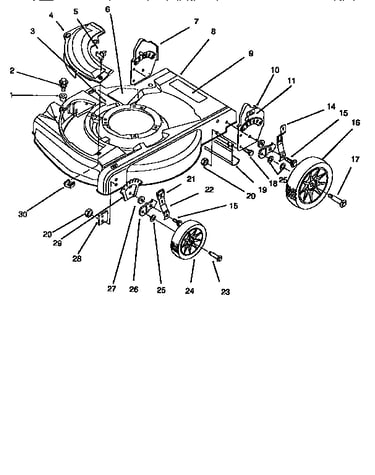 Deck&wheel assembly (hand push)