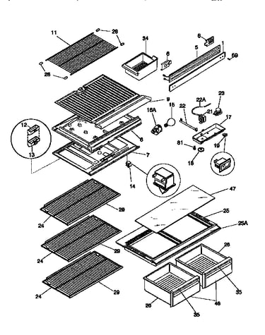 Separator and shelves