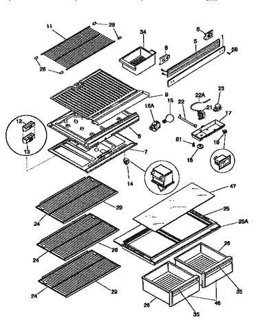 Separator and shelves