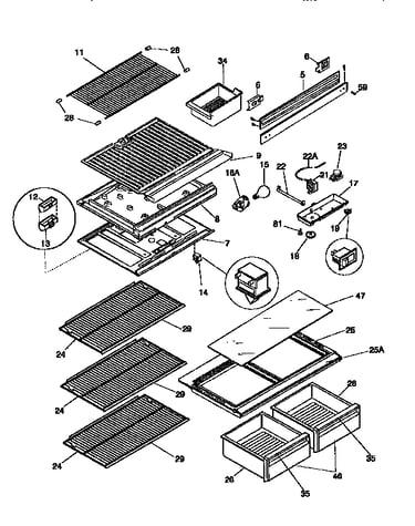 Separator and shelves