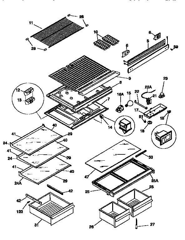 Shelves/controls