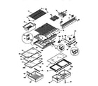 Frigidaire FRT21NNCW2 shelves/controls diagram