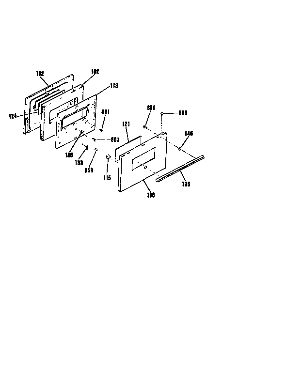 Oven door sections