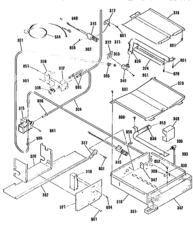 Oven burner section
