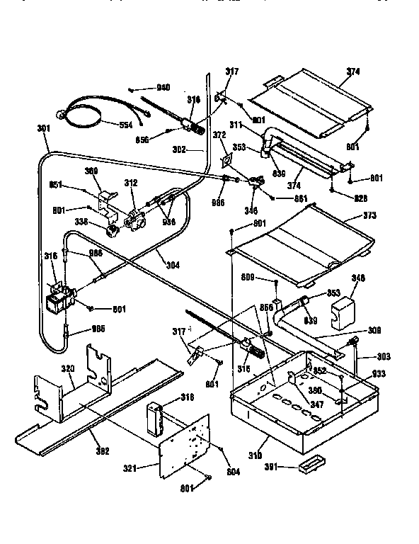 Oven burner section