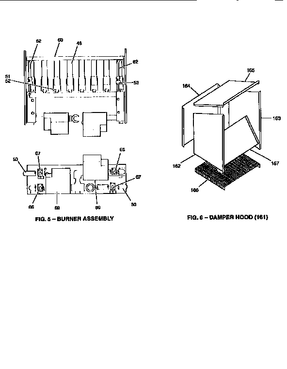 DAMPER HOOD AND BURNER ASSEMBLY