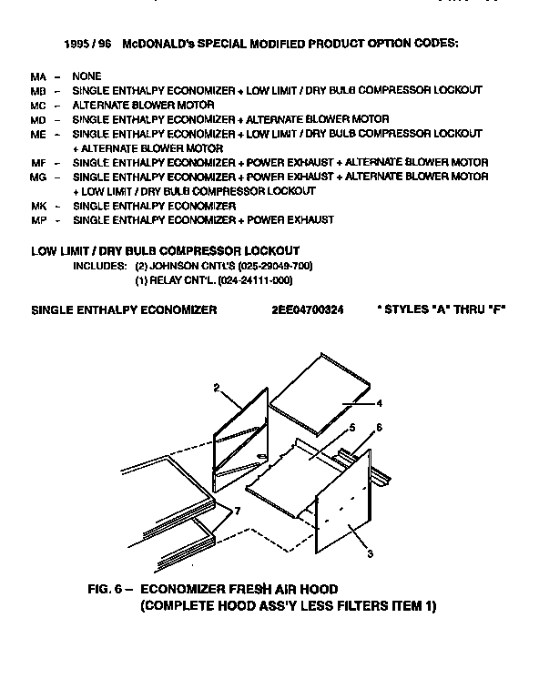 SPECIAL MODIFIED PRODUCT OPTIONS