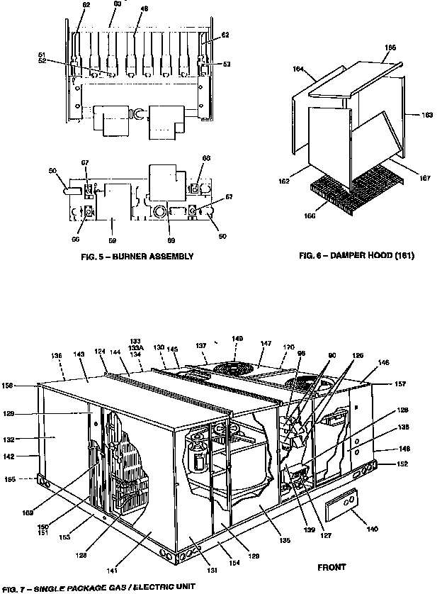 DAMPER HOOD AND BURNER ASSEMBLY