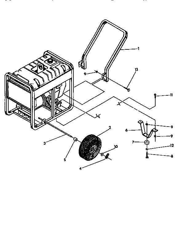 Handle and wheel assembly