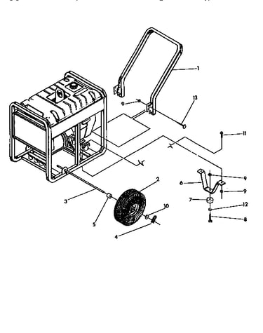 Handle and wheel assembly