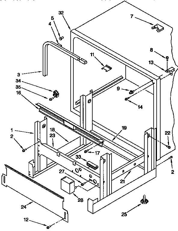 Frame and tank