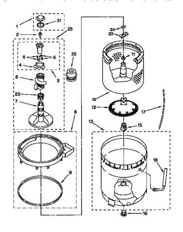 Agitator, basket and tub