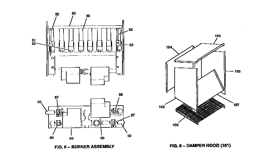 Damper hood and burner assembly