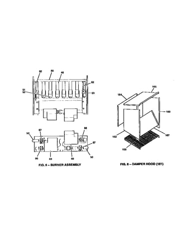 Damper hood and burner assembly