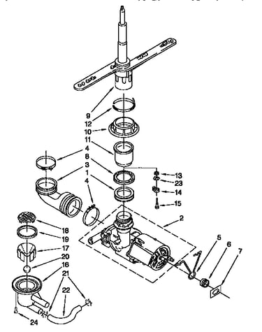 Pump and spray arm