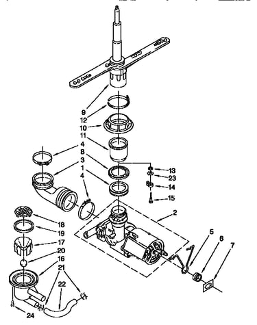 Pump and spray arm