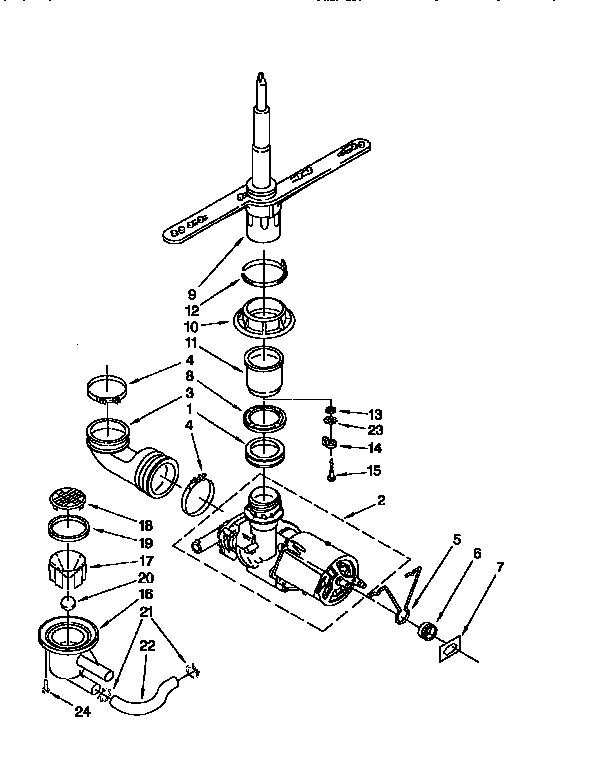 Pump and spray arm