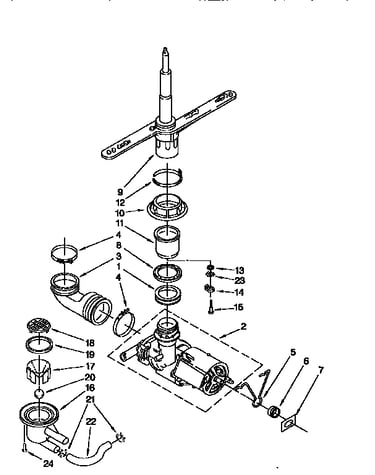 Pump and spray arm