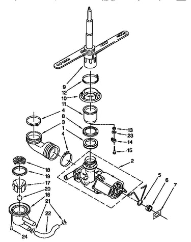 Pump and spray arm