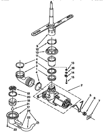 Pump and spray arm