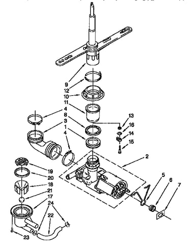 Pump and spray arm