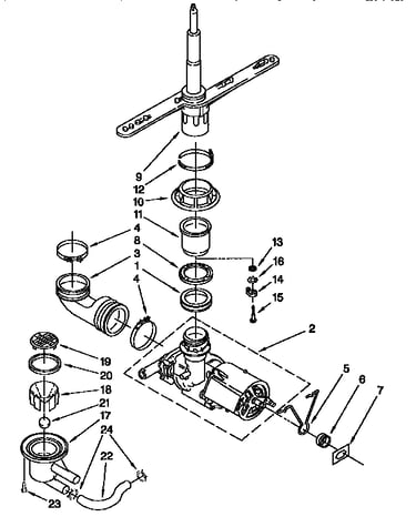 Pump and spray arm
