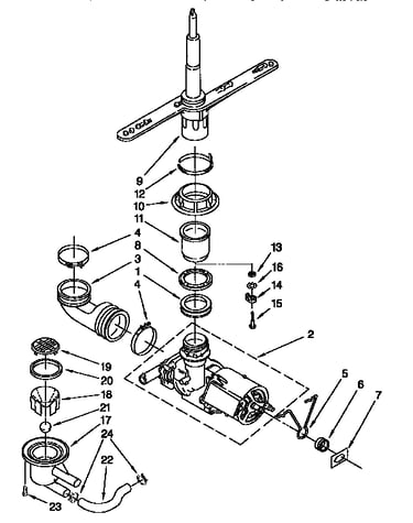 Pump and spray arm