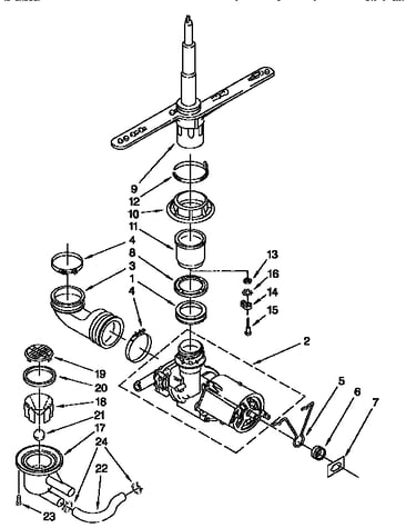 Pump and spray arm