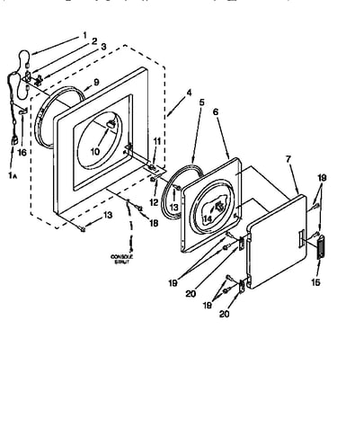Dryer front panel and door