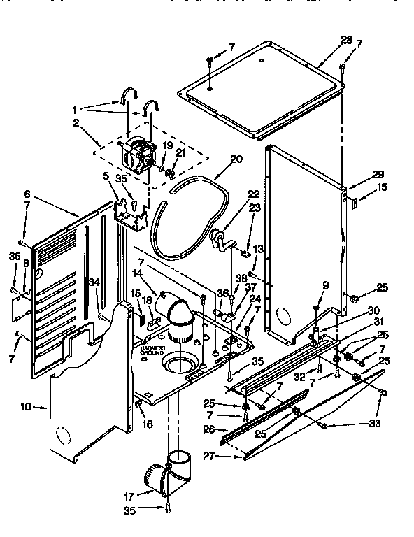 Dryer cabinet and motor
