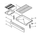 Whirlpool RF302BXEN0 drawer and broiler diagram