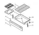 Whirlpool RF372BXEZ0 drawer and broiler diagram