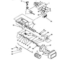 Whirlpool 7ED27DQXDN01 motor and ice container diagram