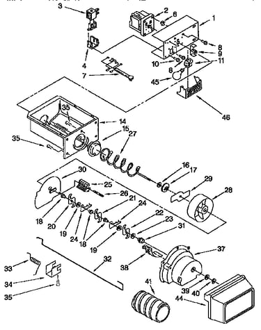 Motor and ice container