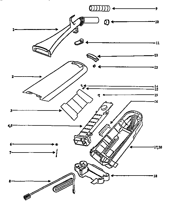 Handle and bag housing