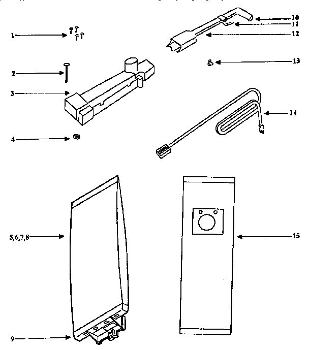 HANDLE AND BAG HOUSING