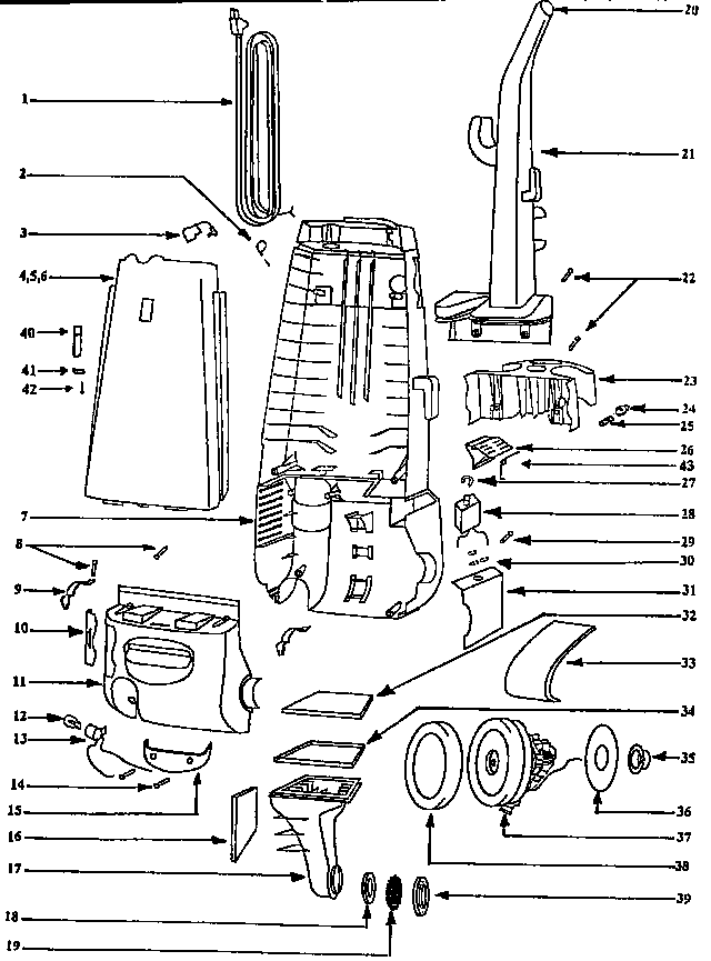 Handle and bag housing