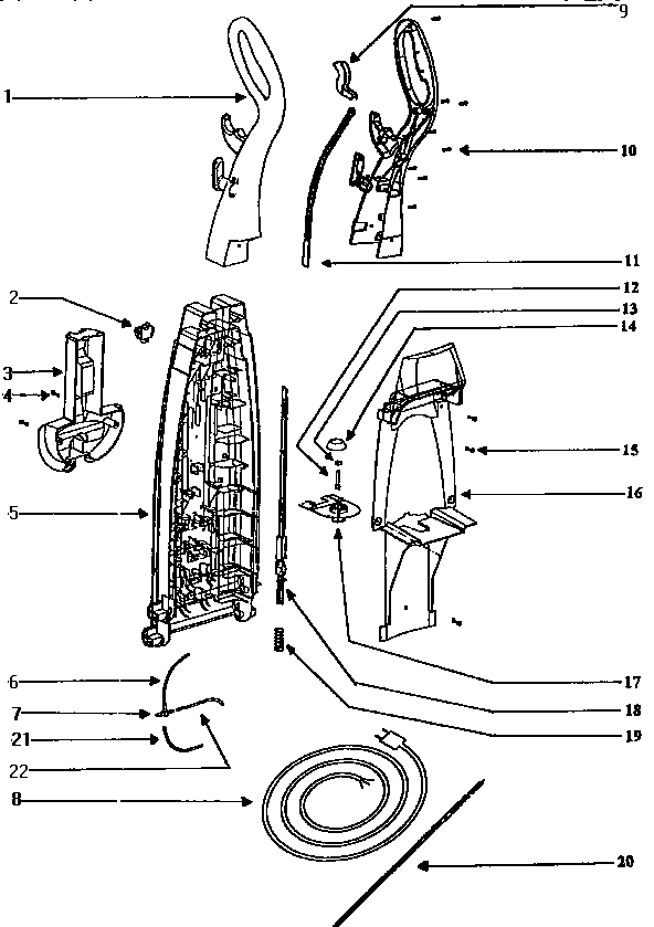Handle and bag housing