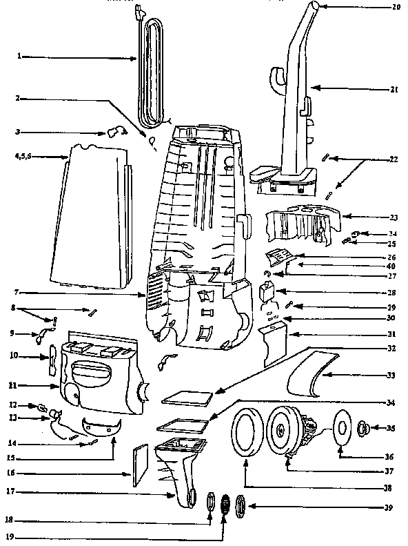 Handle and bag housing