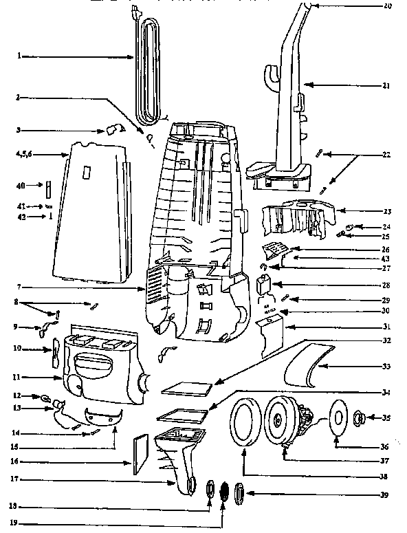 Handle and bag housing